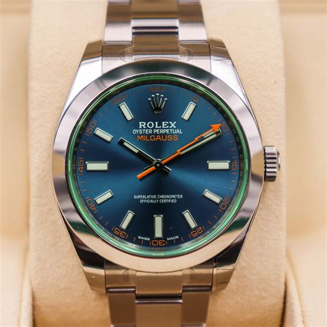 rolex milgauss z blue watch|Rolex Milgauss price chart.